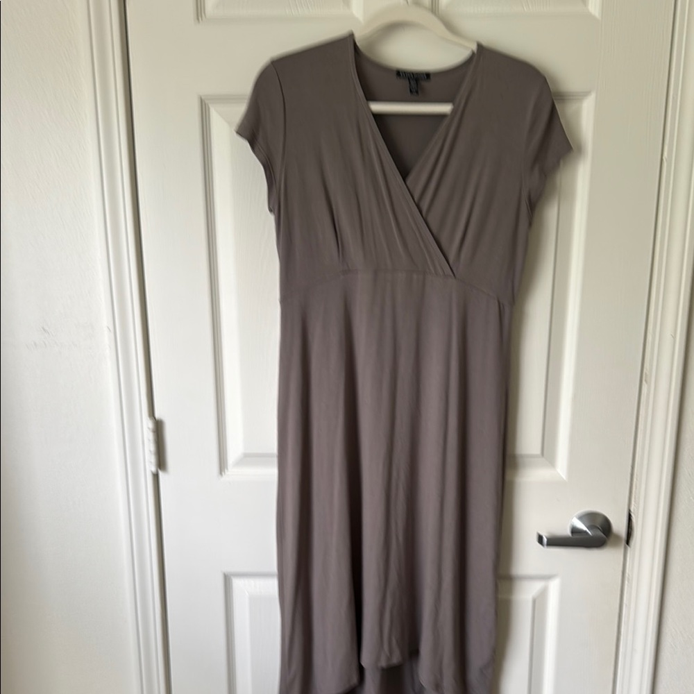 Eileen Fisher Brown Gray High Low Dress.